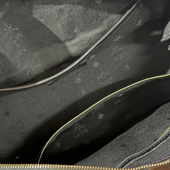 MCM Black Boston Monogram Nylon Handbag - Picture 12 of 16